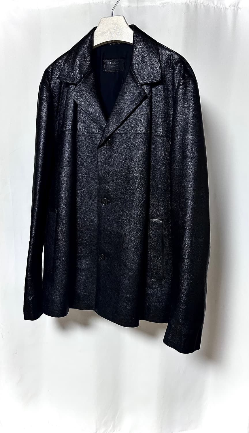 PRADA 90s Full-Grain Leather 3버튼 자켓  상품이미지1
