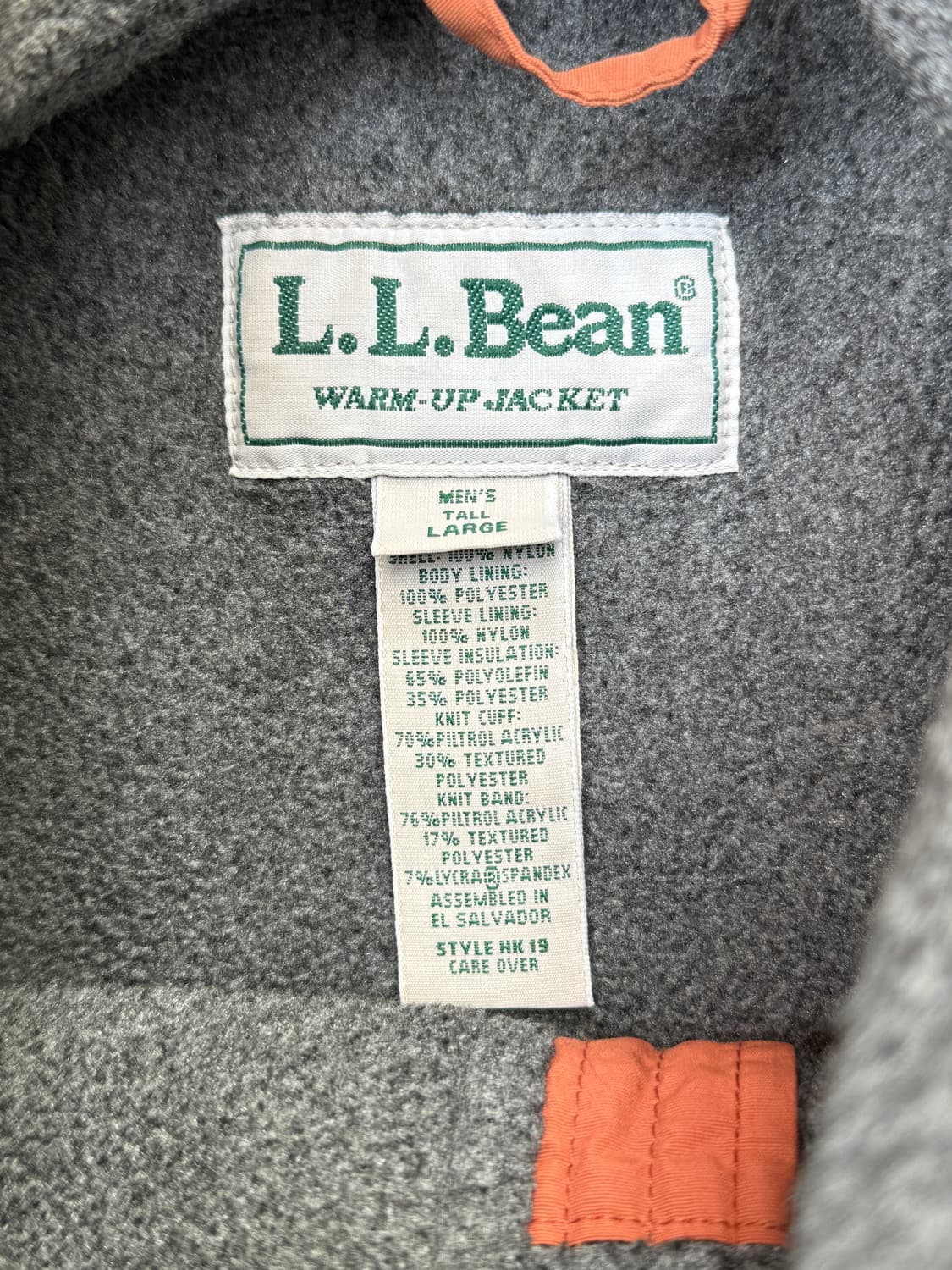 L.L.Bean Warm Up Jacket Orange L 상품이미지4