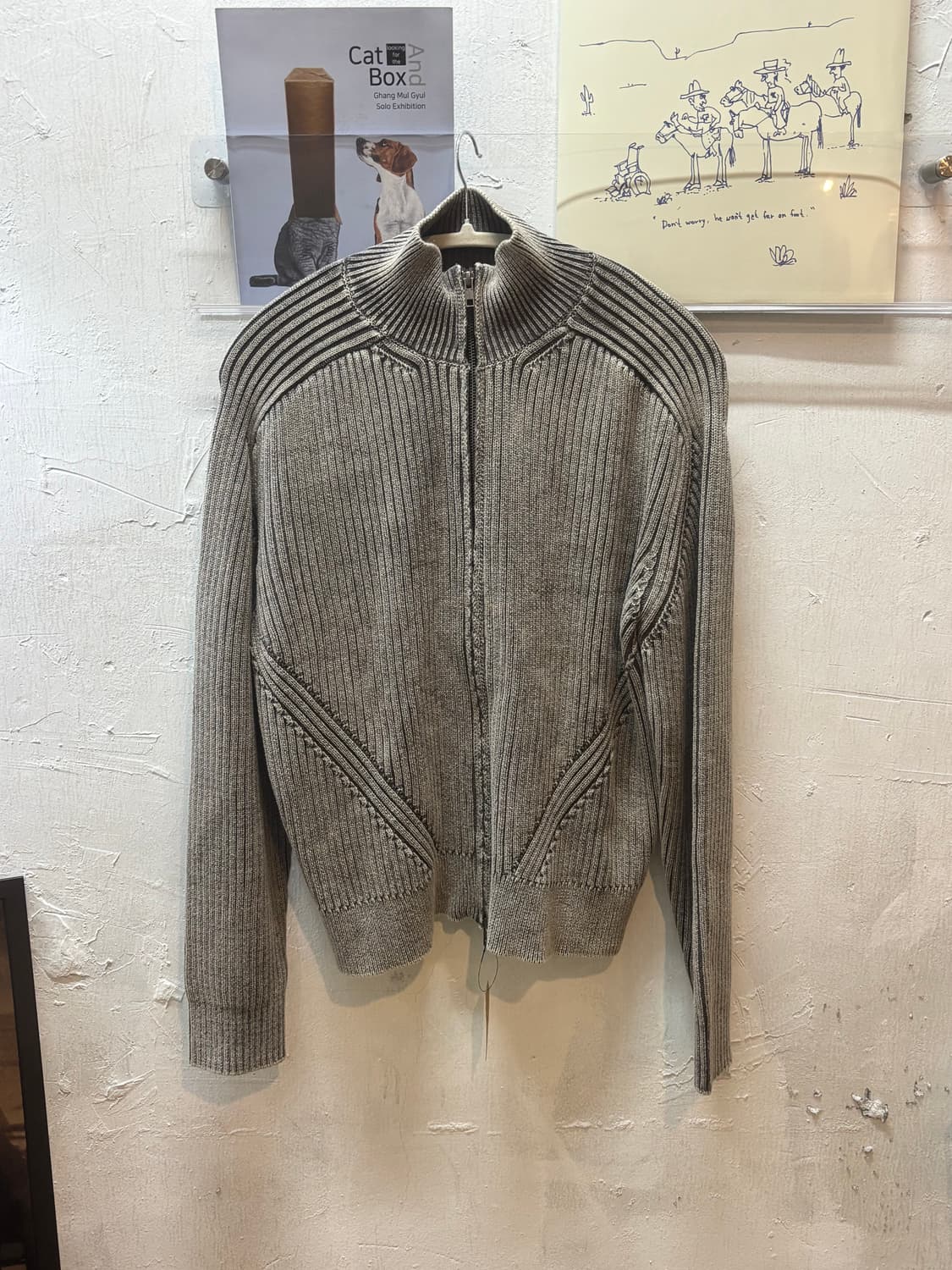 엘무드 피스 다이드 니트 집업 상품이미지1