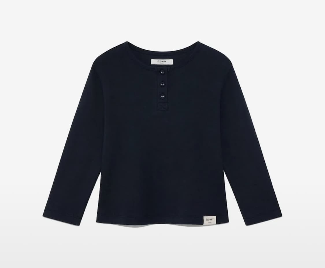 3/4 BUTTON FLY TEE NAVY 상품이미지1