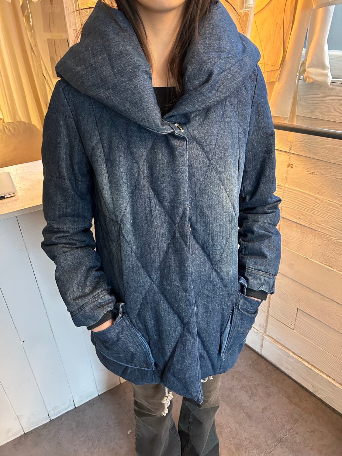 Avirex type blue 데님퀼팅자켓 상품이미지1