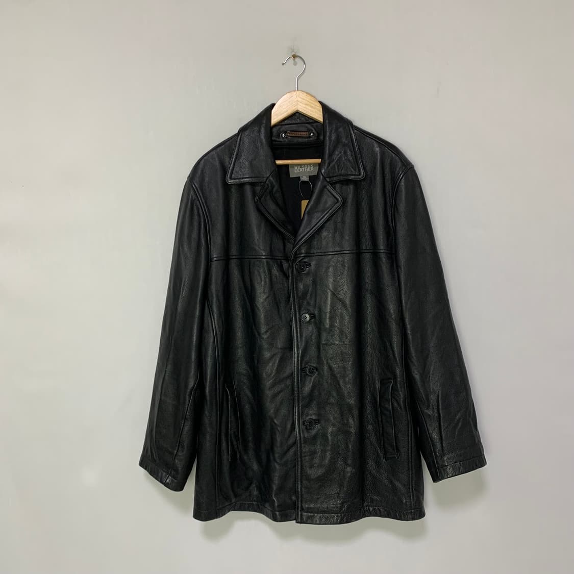 윌슨 레더 빈티지 천연가죽 블랙 리얼 레더 자켓 XL 디올도프제이슨 상품이미지1