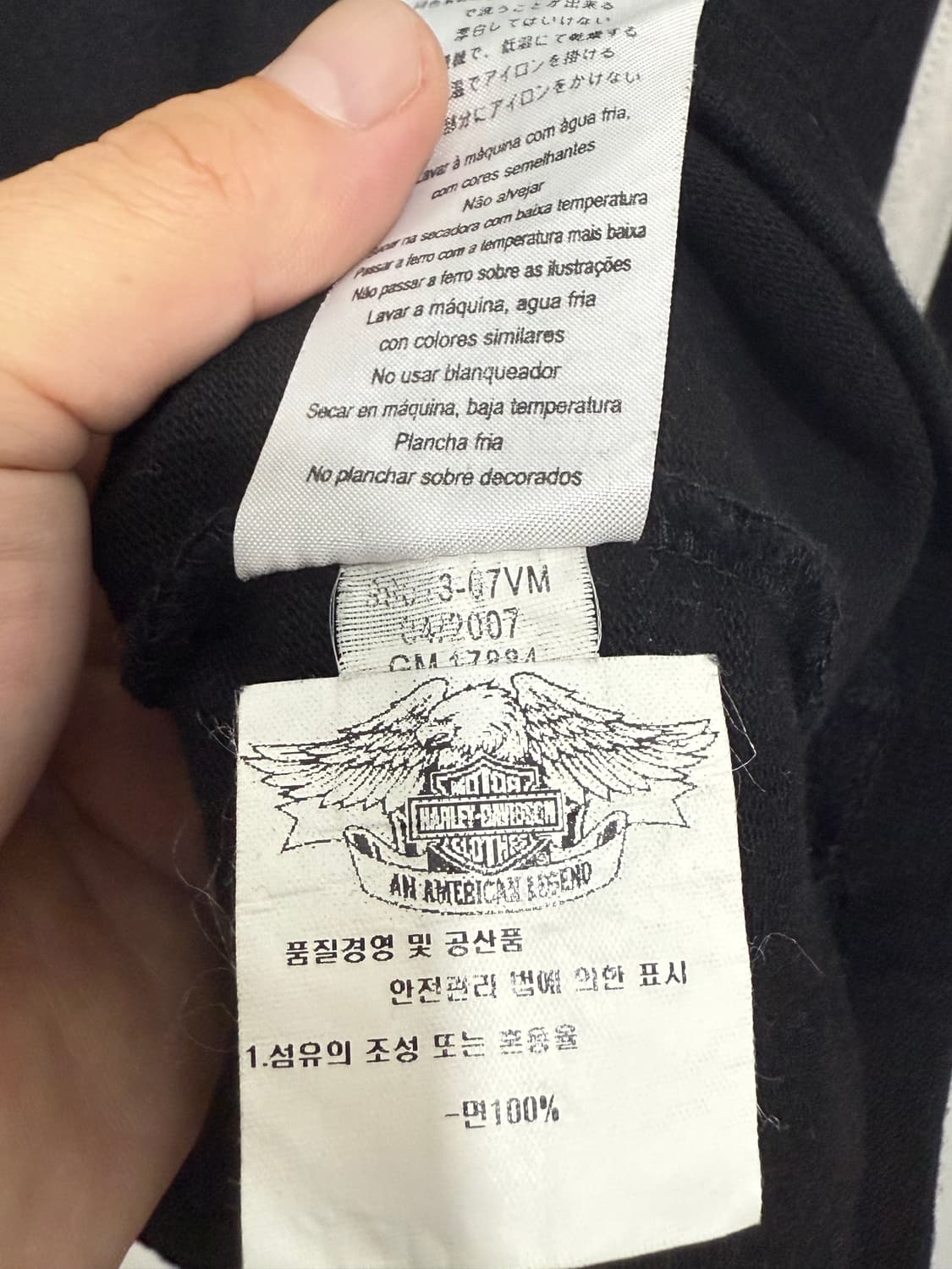 할리데이비슨 스컬 프린팅 브이넥 맨투맨 오버핏 매장택 M 상품이미지9