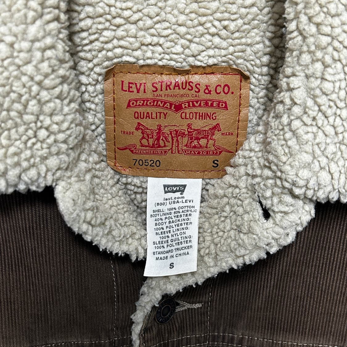 리바이스 코듀로이 양털 트러커 브라운 자켓ㄷ 상품이미지4