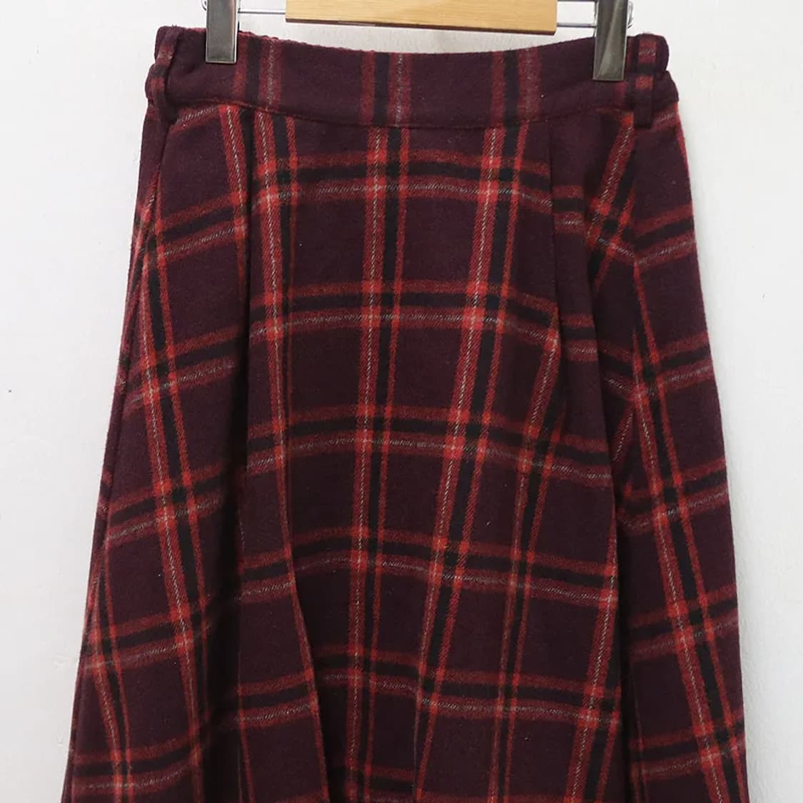 얼스 뮤직 울 혼방 체크 미디 스커트 62336 상품이미지3