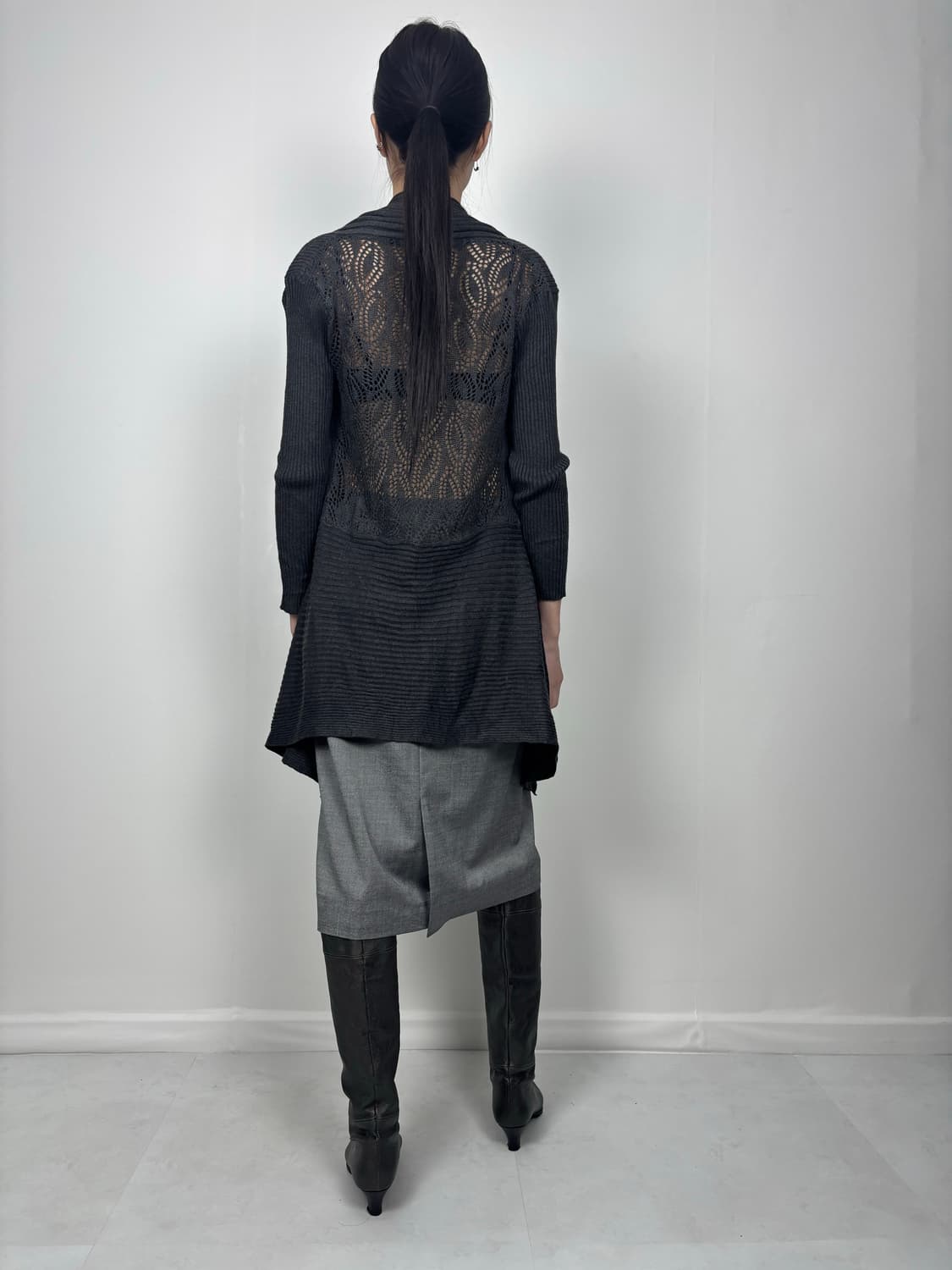 BACK PATTERNED LONG CARDIGAN 상품이미지2