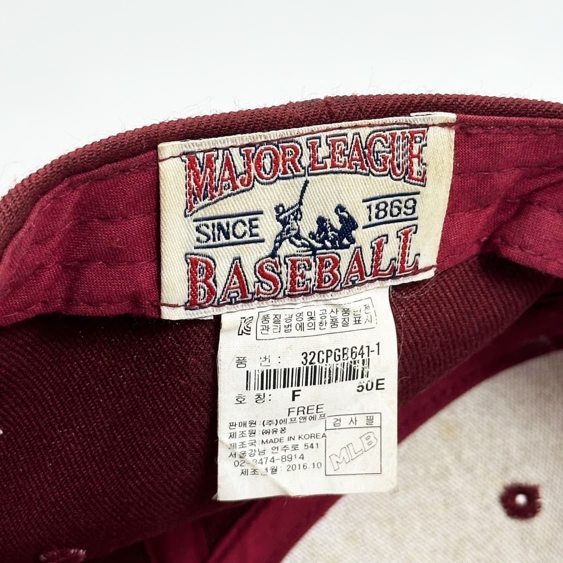 MLB 뉴욕양키스 자수 버건디 볼캡 모자 상품이미지5