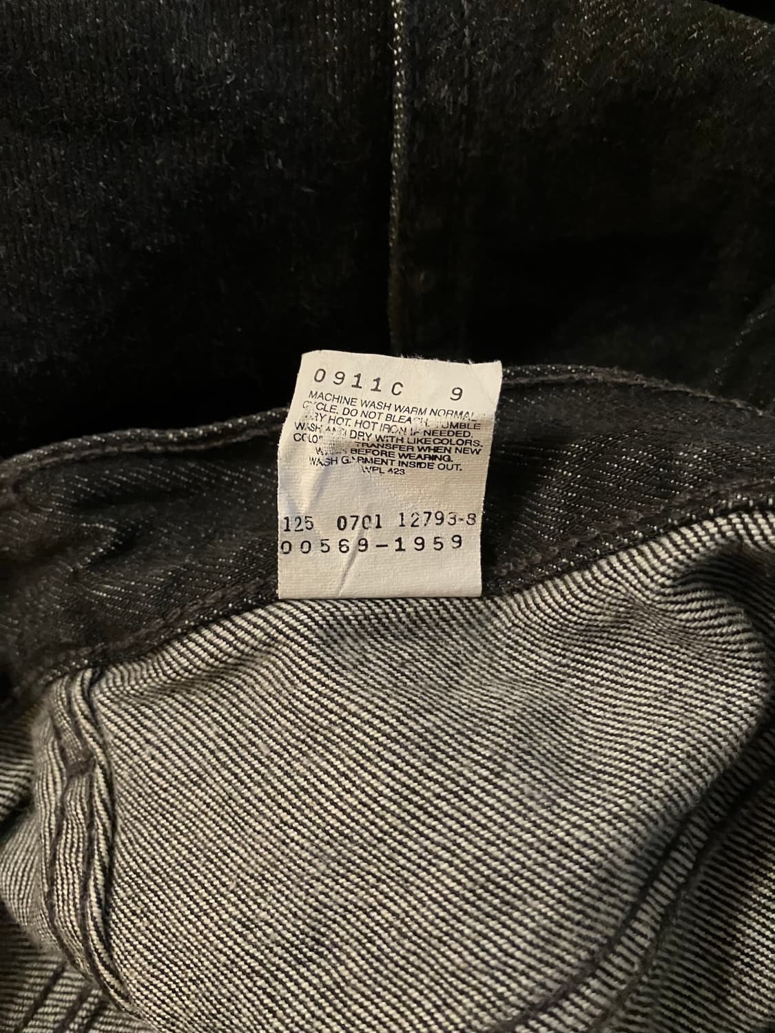 빈티지 리바이스 569 블랙진 흑청 데님 팬츠 상품이미지10