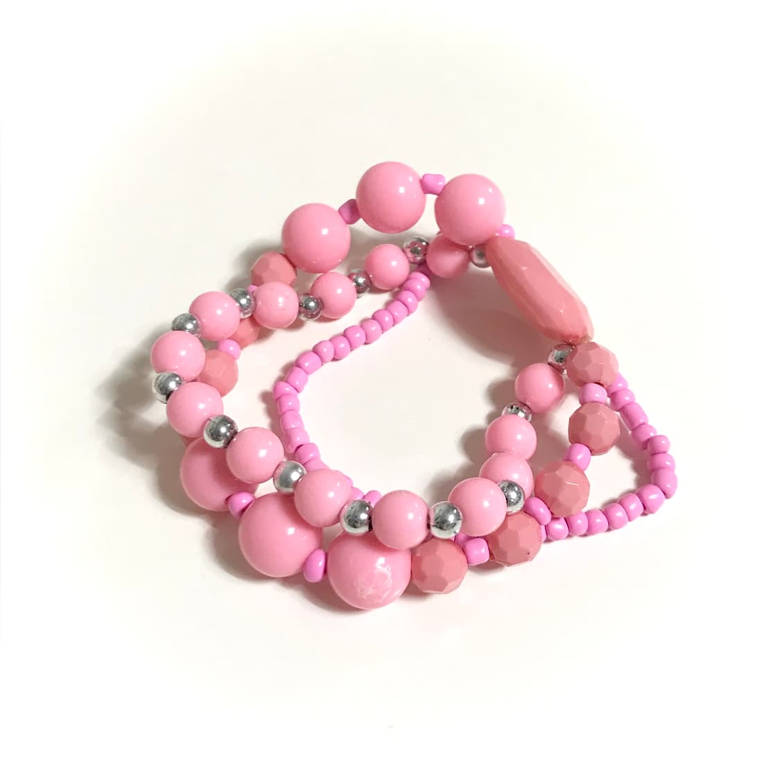 일본 빈티지 y2k 키치 갸루 팝 핑크 비즈 팔찌 히메갸루 오네갸루 상품이미지3