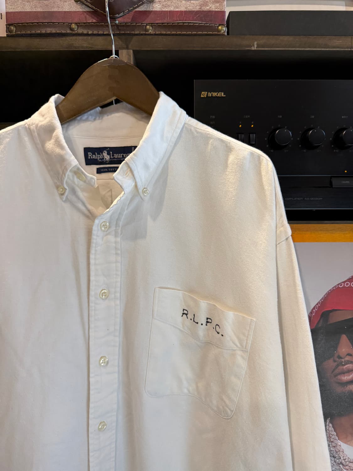 폴로 랄프로렌 스텐실 화이트 셔츠 L(2XL) 상품이미지3