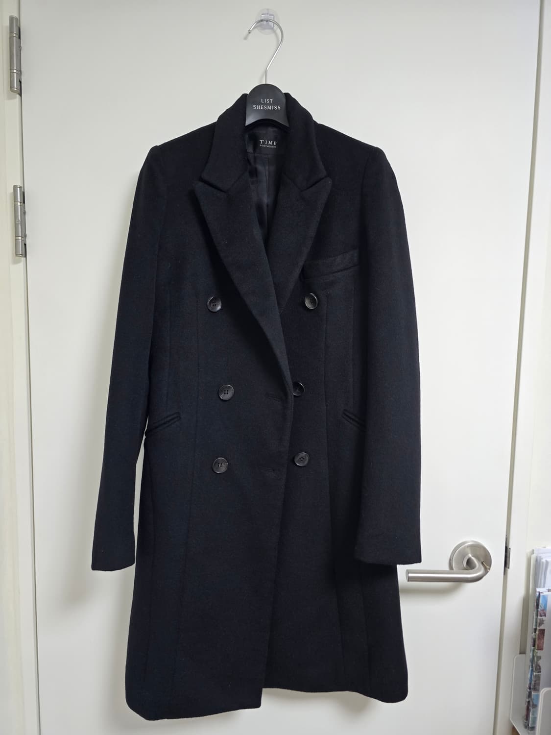 TIME 한섬 타임 블랙 캐시미어 롱 코트 82-94-160 상품이미지1