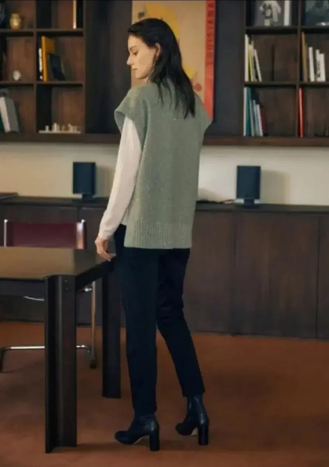 여성 67 닥스 블랙 밴딩 팬츠 기모 바지 상품이미지2