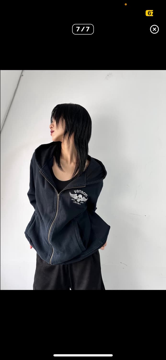 밴슨 스컬 아트워크 로고 프린팅 후드집업 상품이미지7