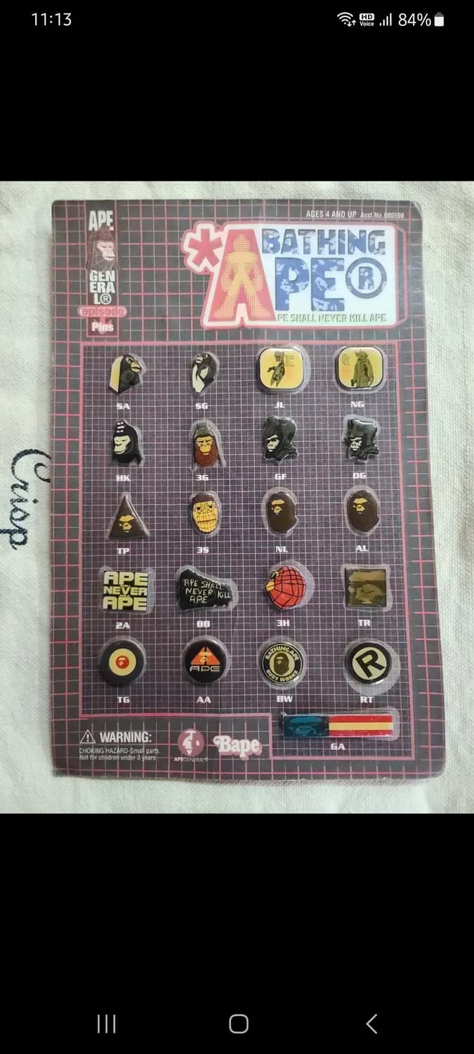 1999년 BAPE LOGO 핀  배지 세트# 상품이미지1