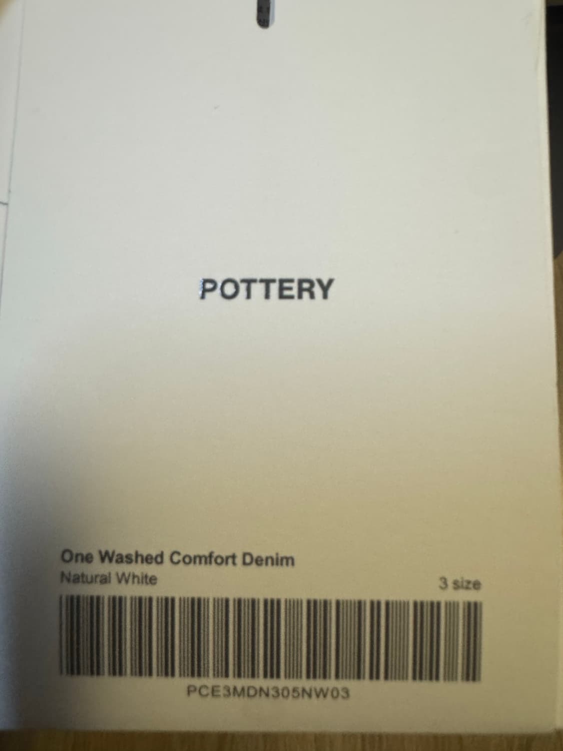 포터리 원워시드 컴포트 데님 내추럴 화이트 3사이즈 팝니다. 상품이미지2