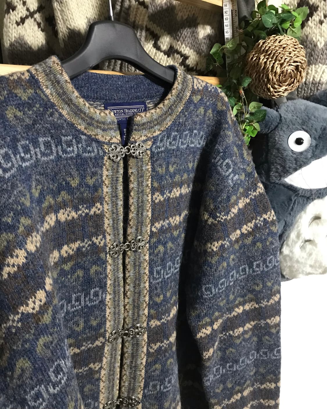 버클디테일 페어아일 노르딕 모리걸 가디건 상품이미지3