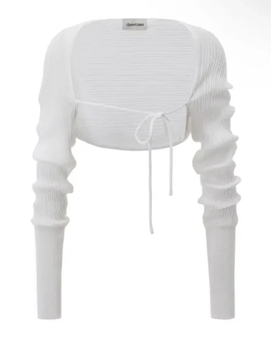 쓰리타임즈 쓰탐 릿볼레로 가디건 화이트 상품이미지1