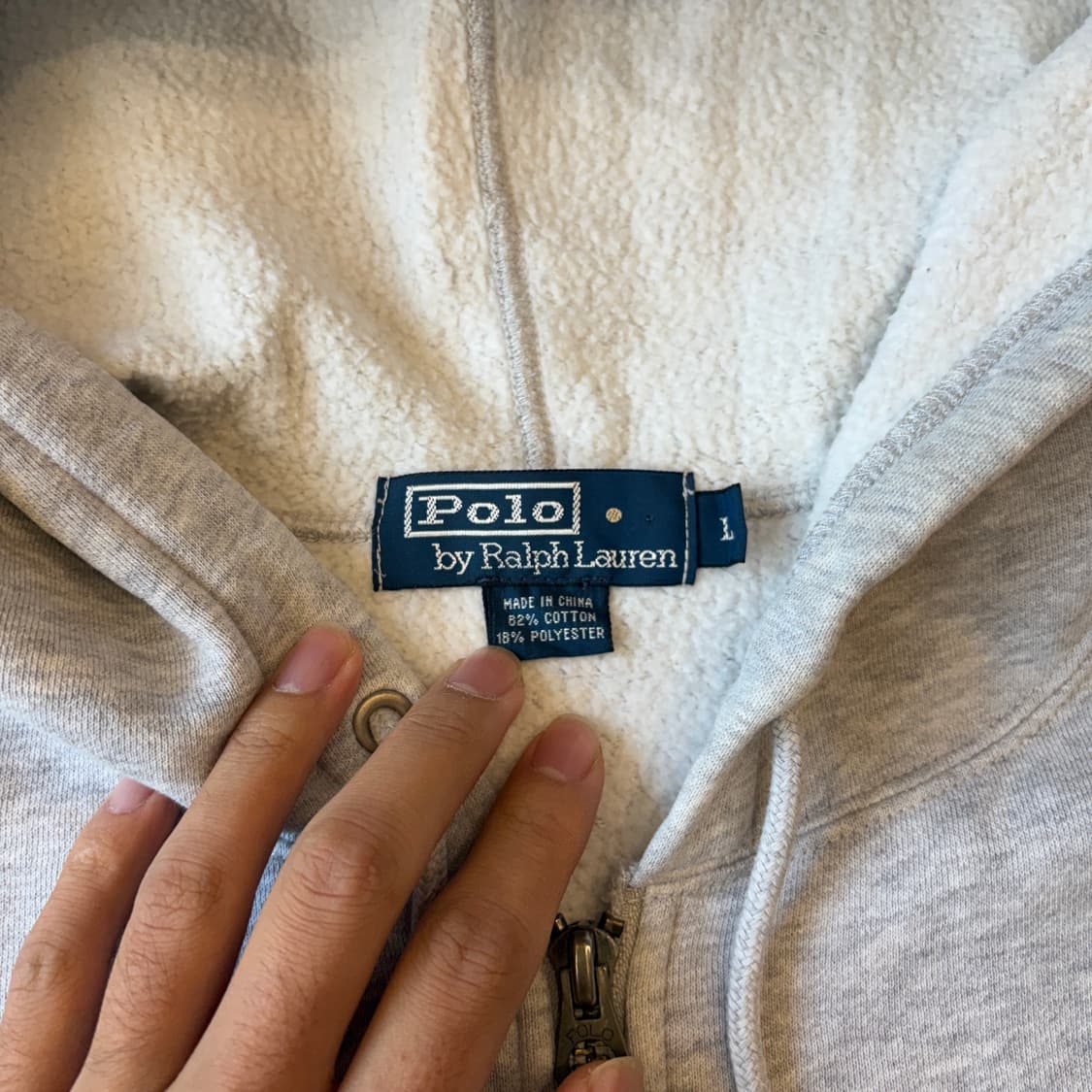 폴로 그레이 후드 집업 자켓 상품이미지5