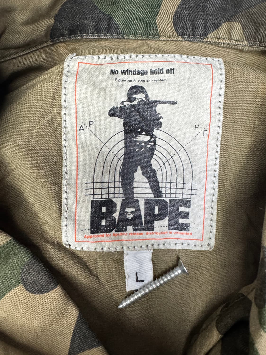 빈티지 90s 베이프 BAPE 밀리터리 카모 CAMO 셔츠 L 상품이미지5