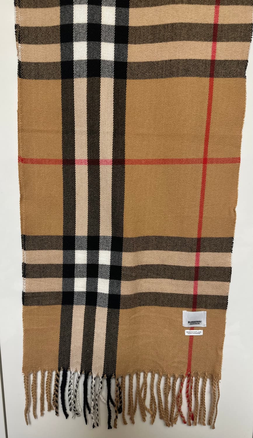 버버리 캐시미어 머플러 브라운 체크 남여공용 상품이미지3