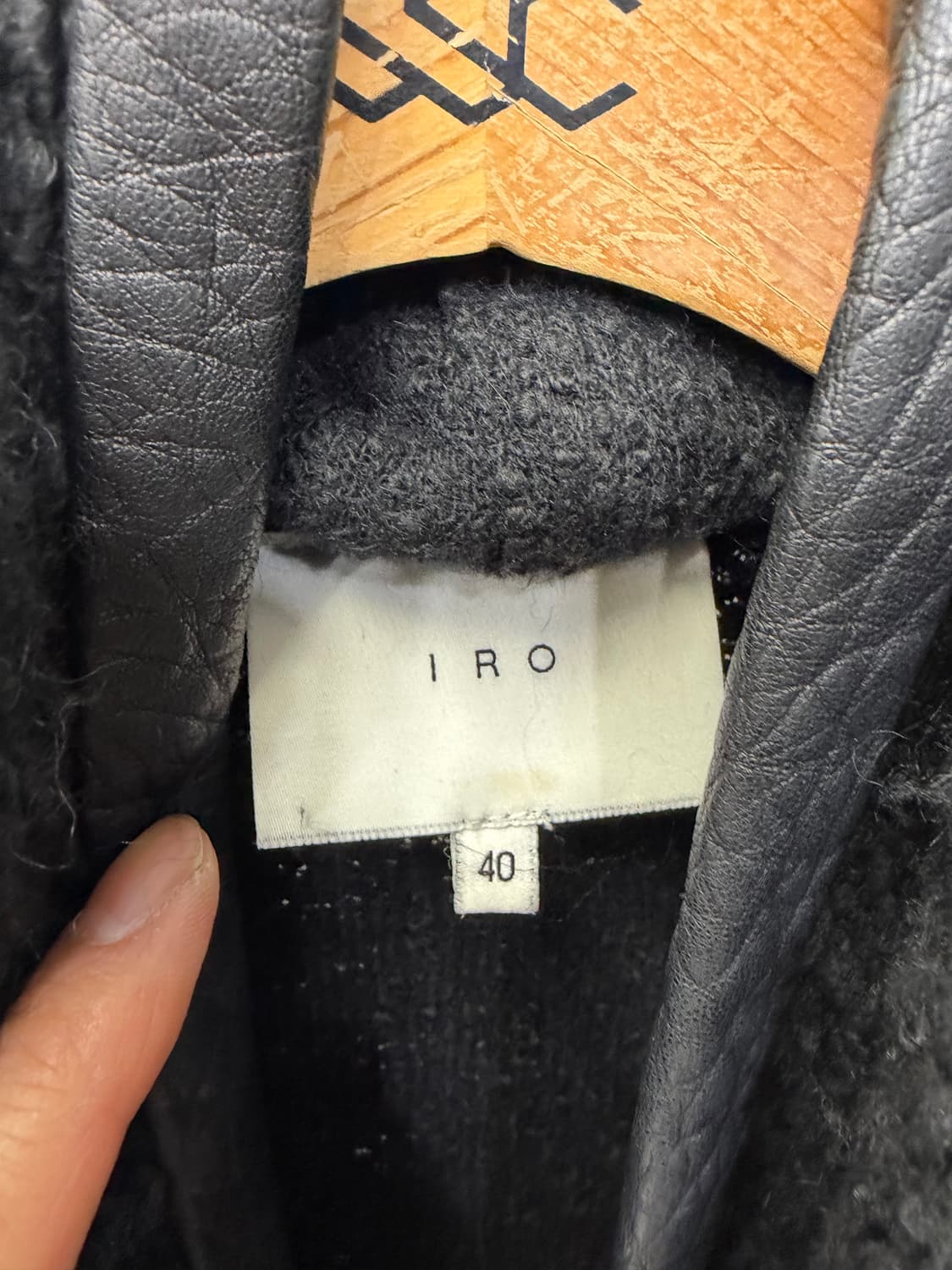 정품) IRO 이로 검정 가죽 니트 자켓 40 상품이미지8
