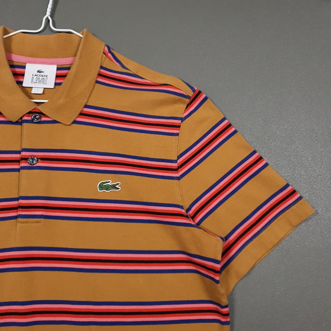 105) 라코스테 라이브 신형 스트라이프 코튼 폴로 셔츠 반팔 카라티 상품이미지4