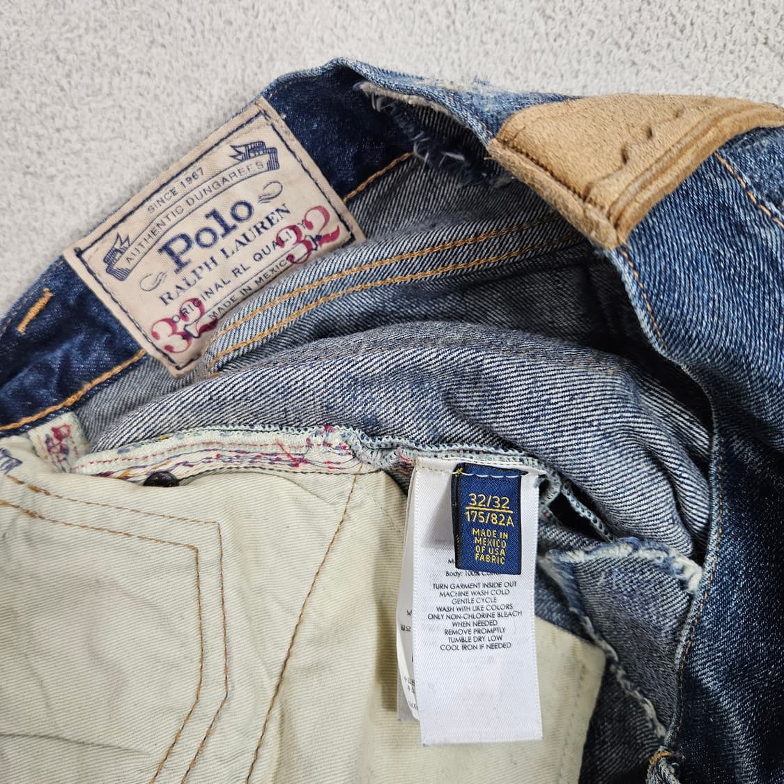 폴로 랄프 로렌 리페어 패치워크 셀비지 데님 팬츠 32 32 상품이미지8