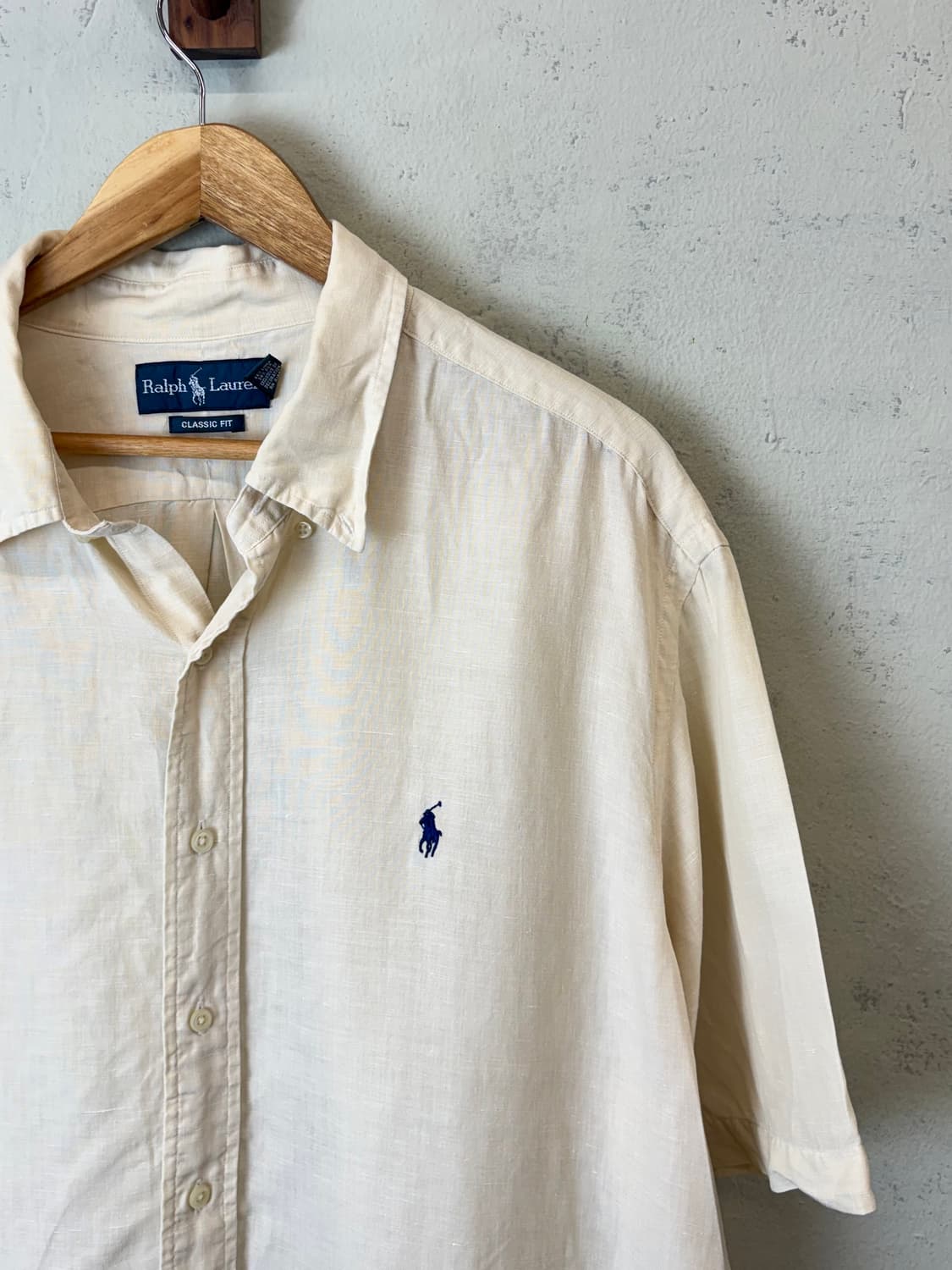 폴로랄프로렌 빈티지 베이지 린넨 반팔 셔츠 상품이미지3