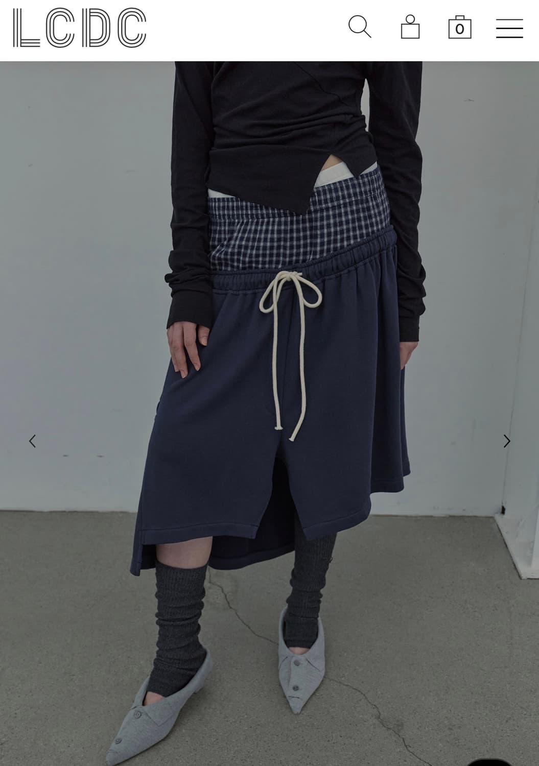 LCDC CHECKMIX JERSEY SKIRT (NAVY) 상품이미지3