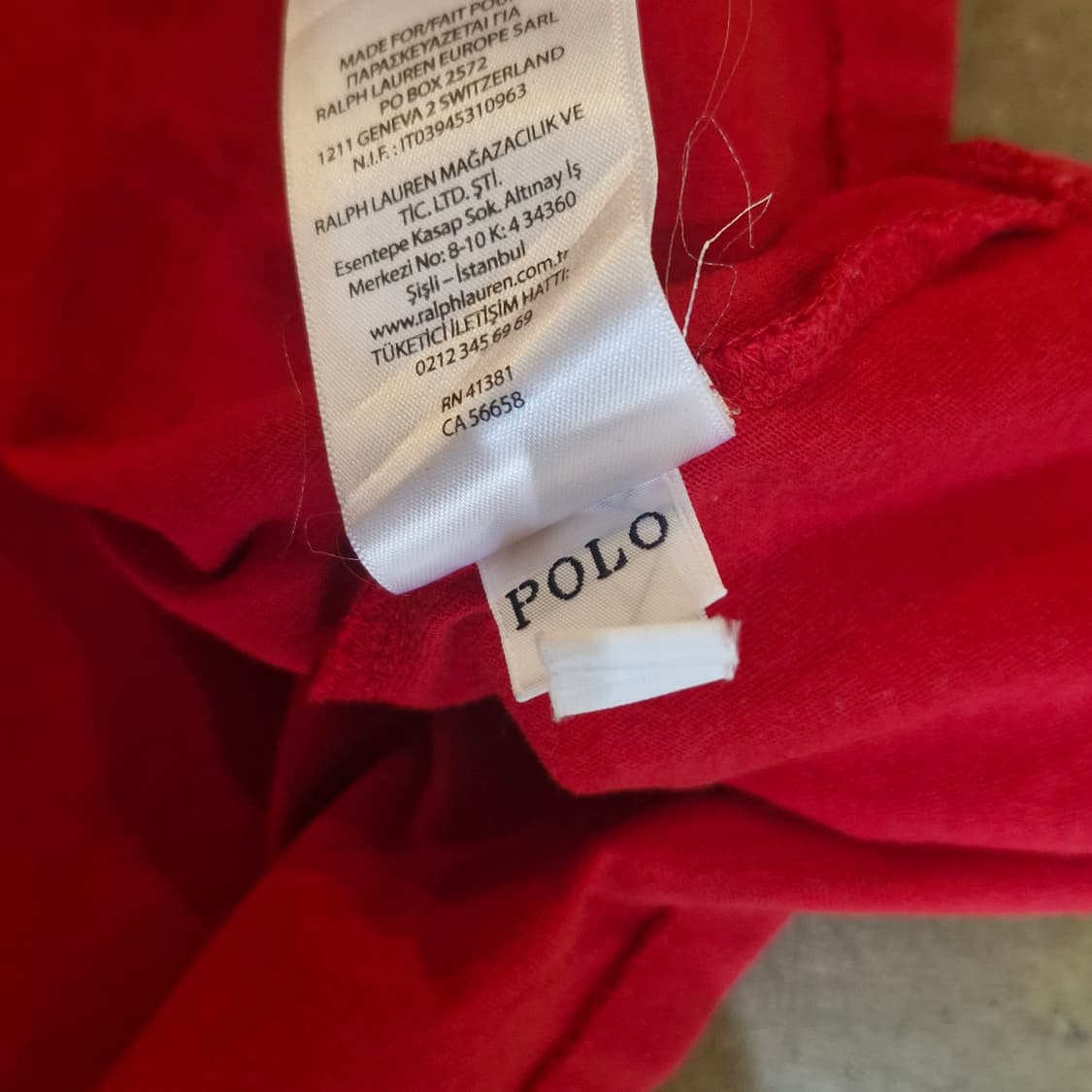 폴로 랄프로렌 레드 반팔 티셔츠 xl 상품이미지5