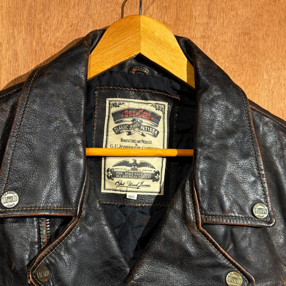 겟유즈드 90s 파워라이더 소가죽 자켓 베스트 105 상품이미지3