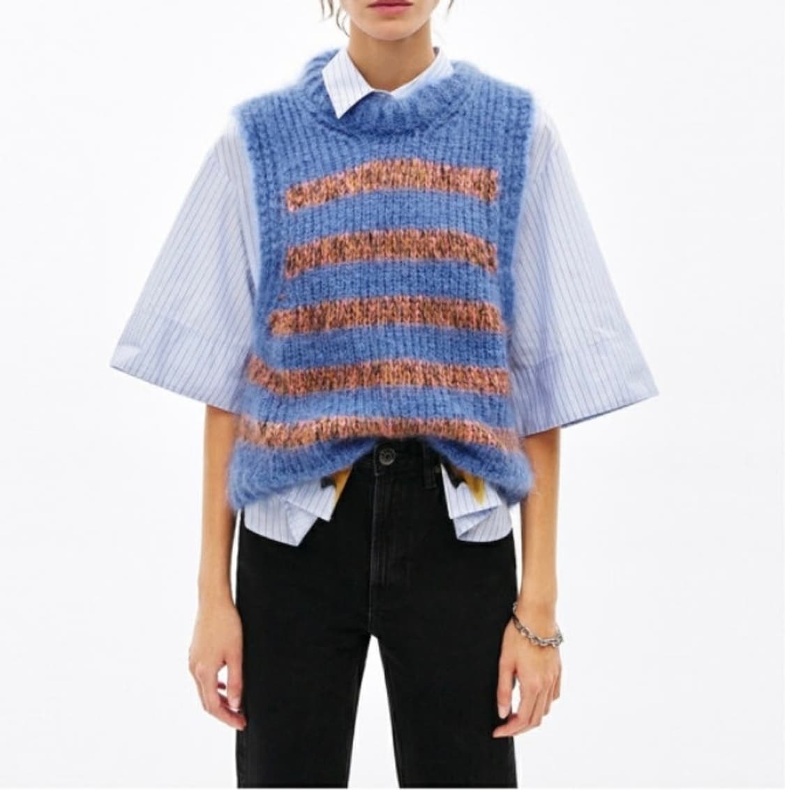 빔바이롤라 Bimba y Lola 블루 스트라이프 니트 베스트 55 상품이미지1