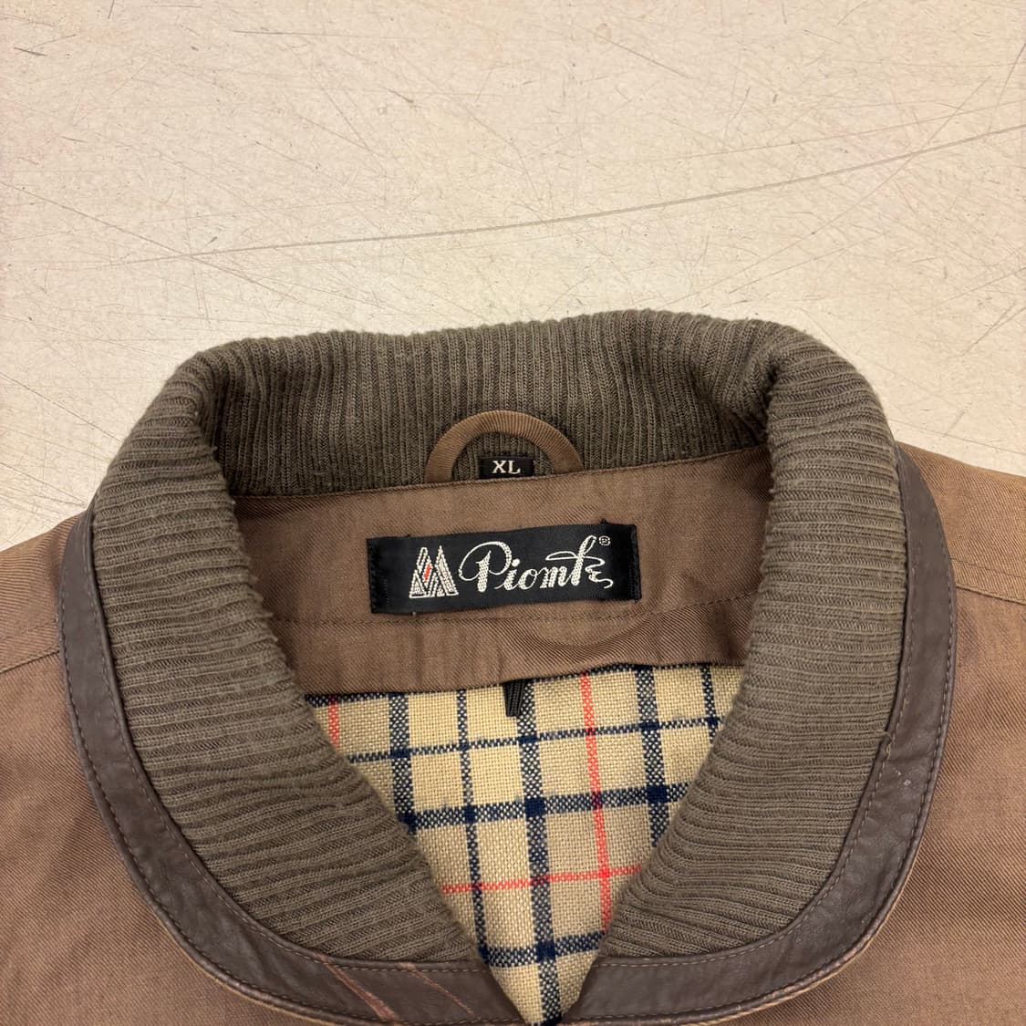 90s 빈티지 브라운 레더 스티치 자켓 상품이미지3