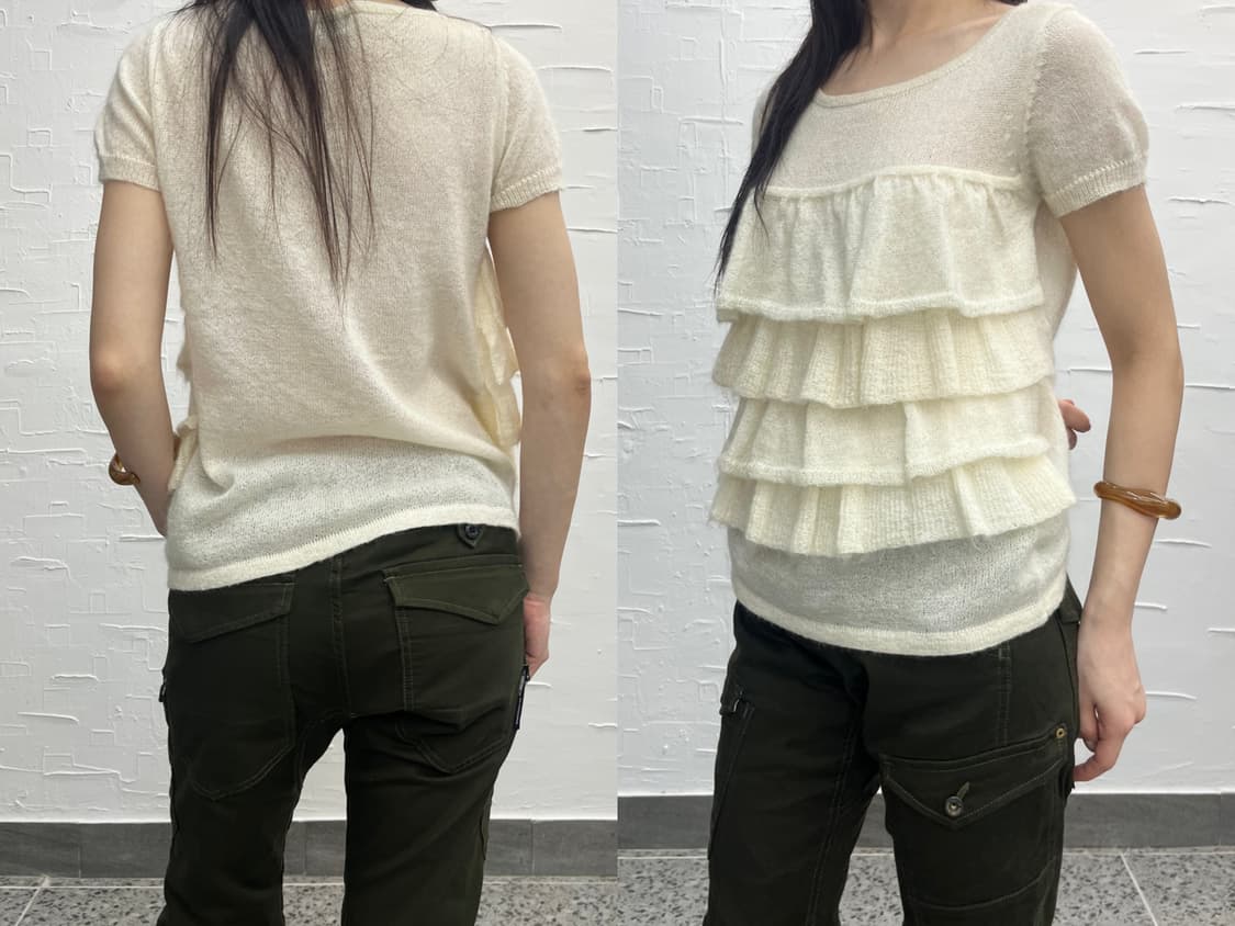 creamy wave frill knit 상품이미지3