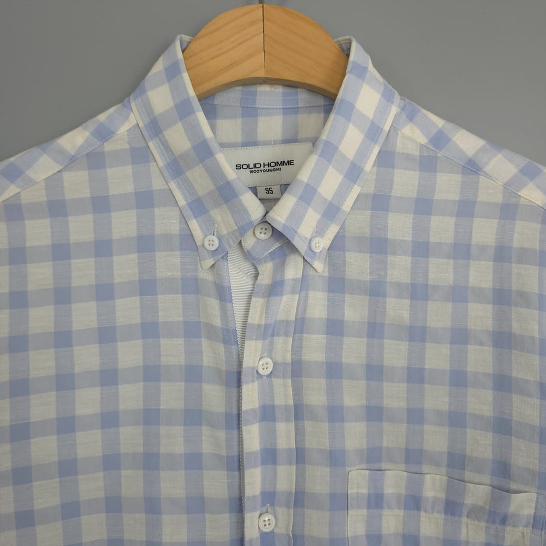 솔리드옴므 SOLID HOMME 체크 버튼다운 셔츠 95 상품이미지2