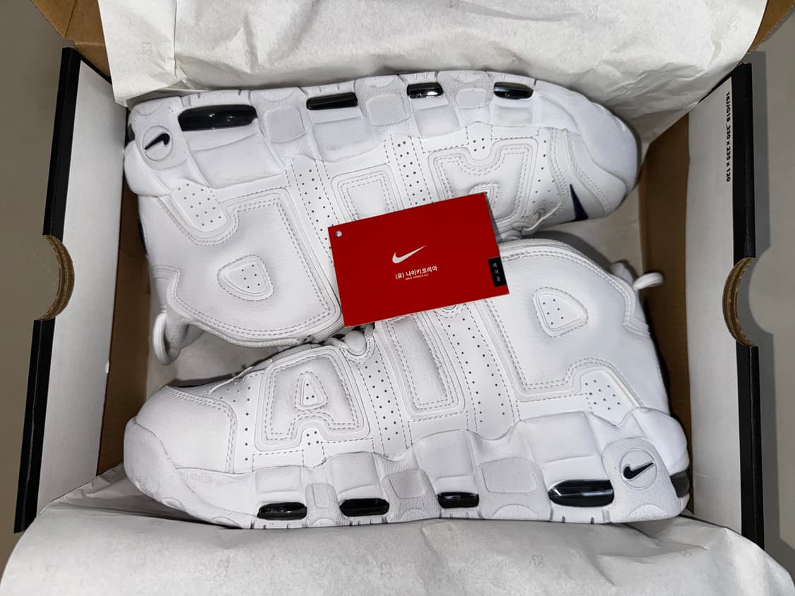 정품 나이키 에어 모어 업템포 흰흰네이비 280 새상품 쿨거시 30 상품이미지1