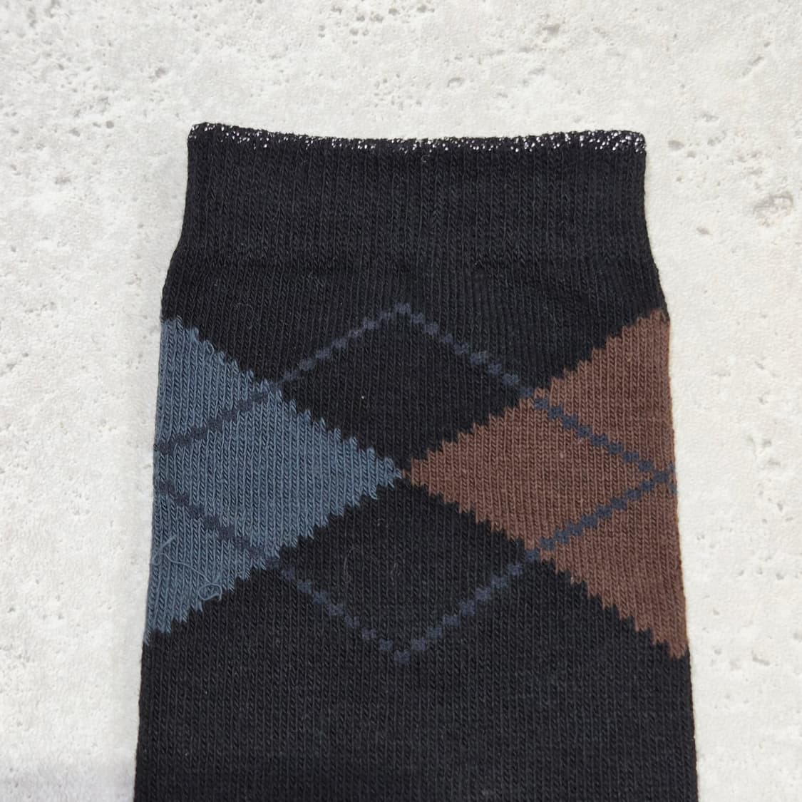 일본제 블랙 아가일 장목 종아리 여성양말 상품이미지3