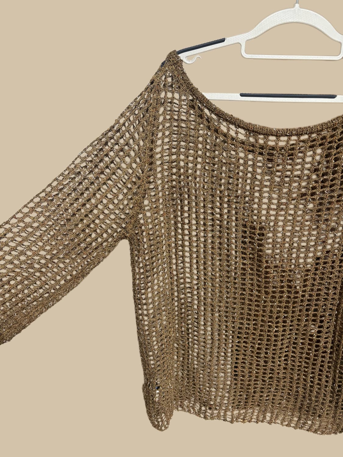 빈티지 그물 네트 여름 오프숄더 니트 상품이미지2