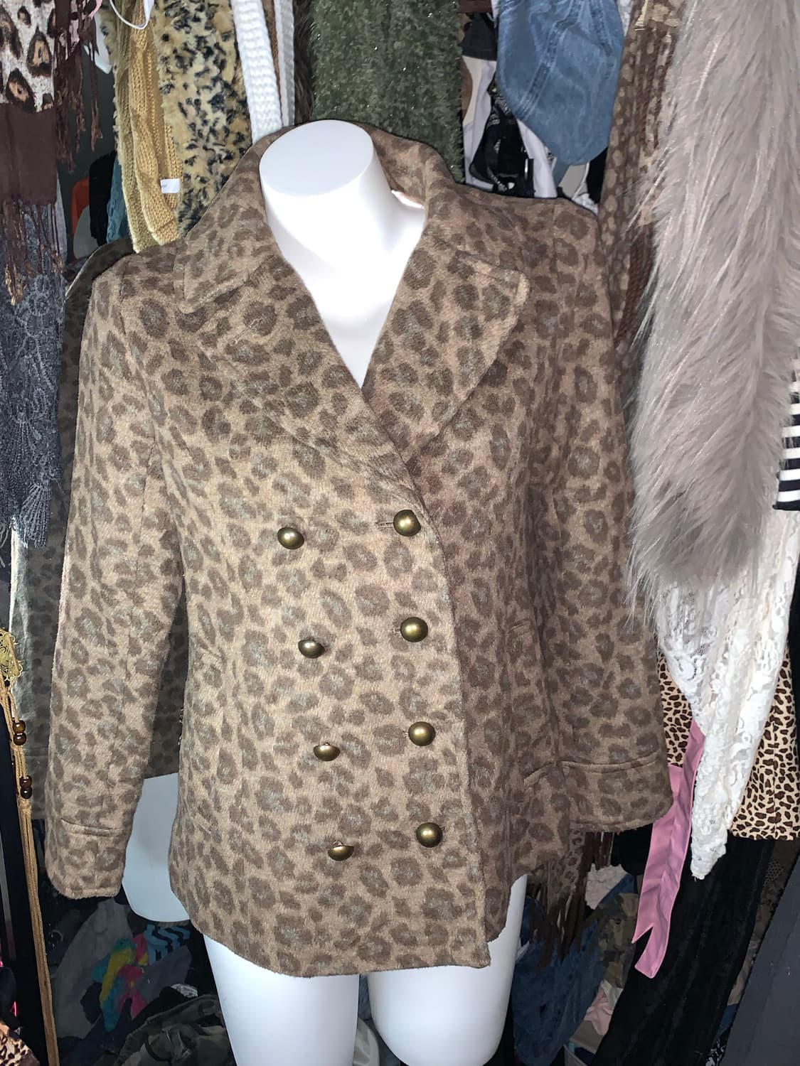 y2k 갸루 금장 레오파드 코트 상품이미지1