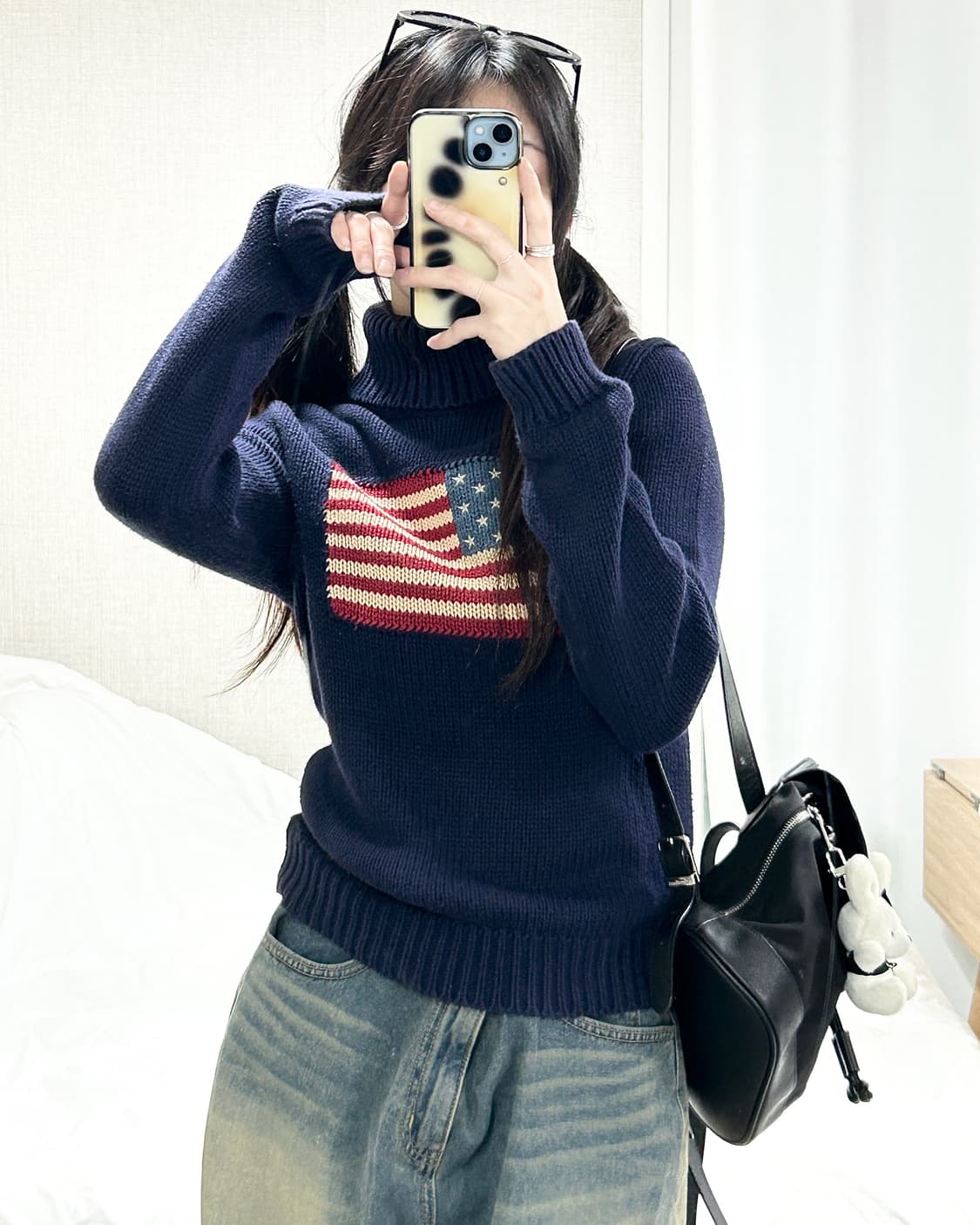 폴로 성조기 터틀넥 니트 상품이미지1