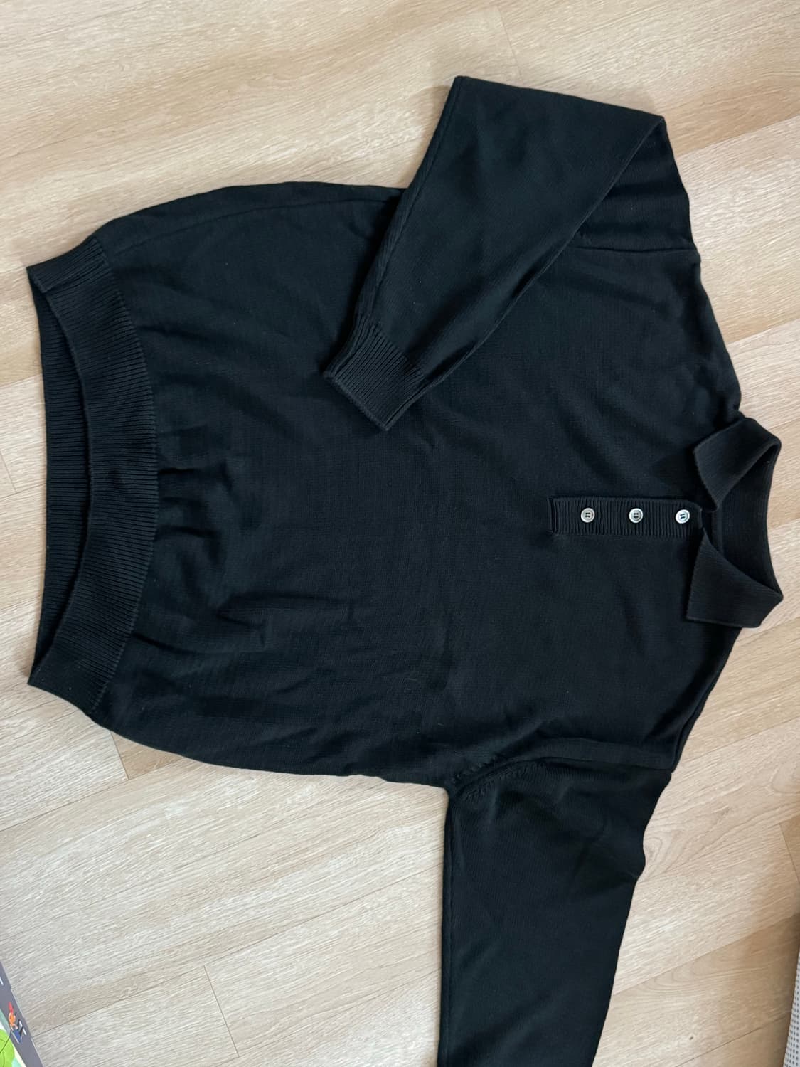 유스 코튼 롱슬리브 니트 다크그린 L 상품이미지1