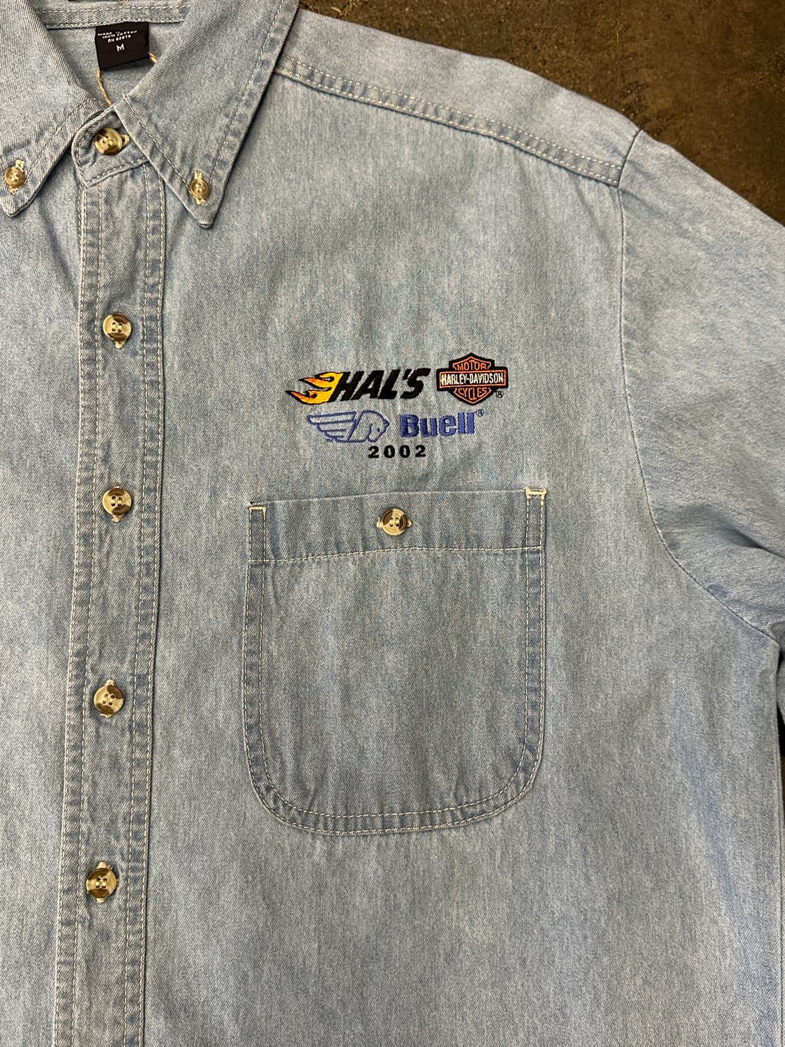 00s 할리 데이비슨 데님 셔츠 M 상품이미지3