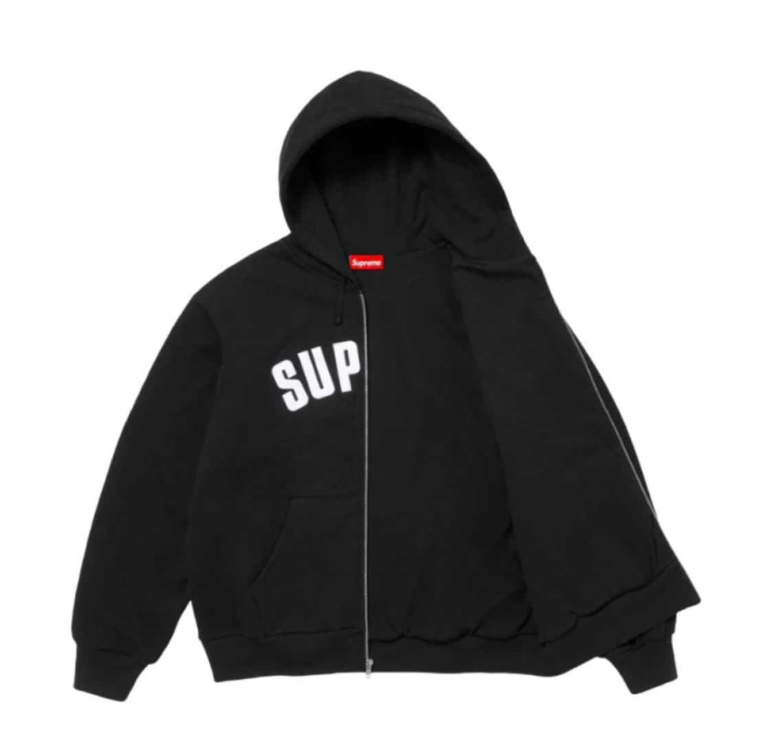 [L] 슈프림 아크 써멀 라인드 집업 후드 스웨트 셔츠 블랙 24FW 상품이미지2