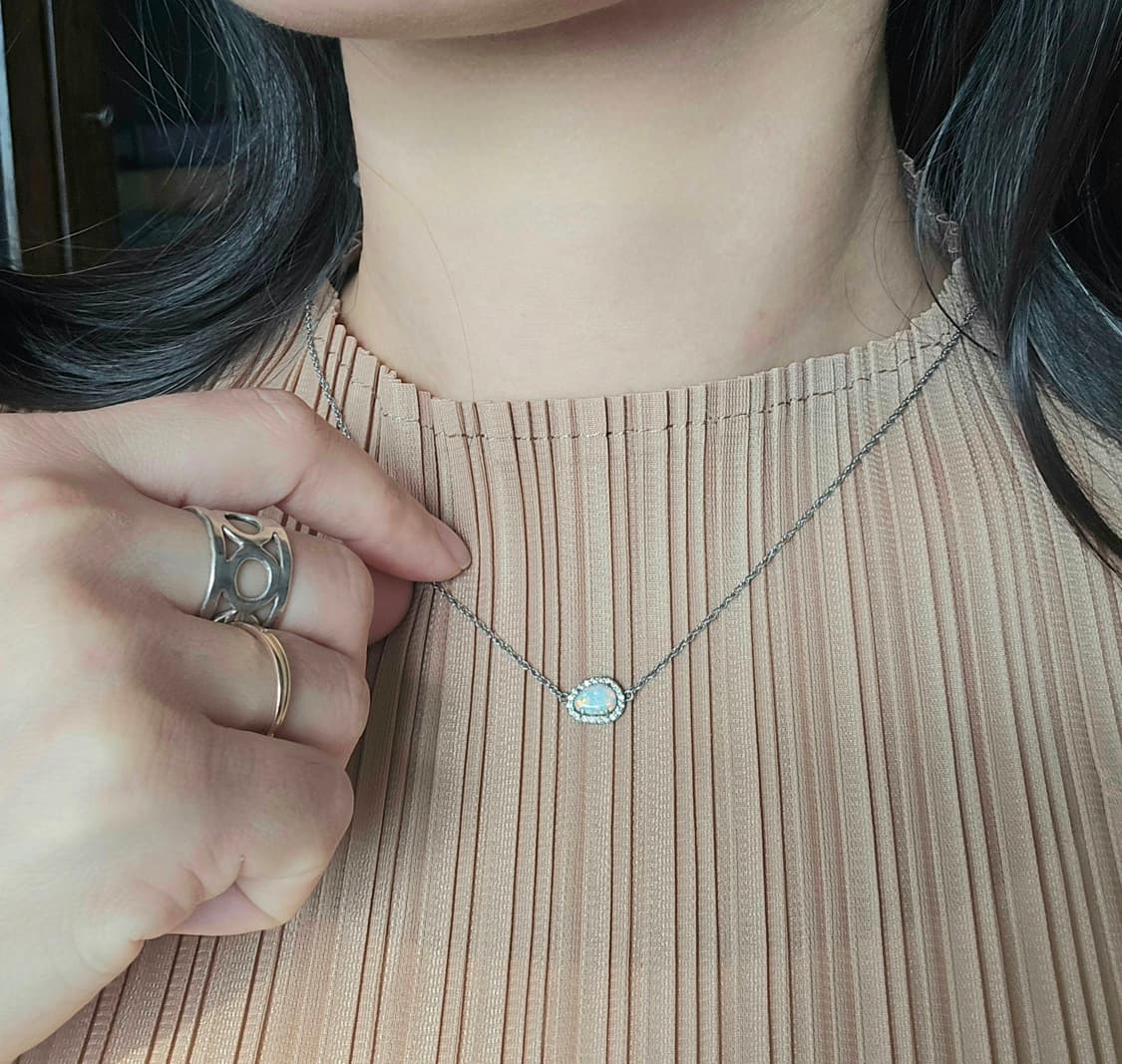 🇺🇸빈티지 오팔 실버 목걸이 상품이미지9