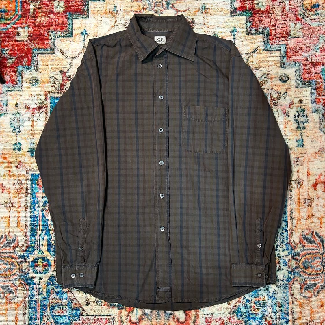 [XL] 빈티지 CP컴퍼니 브라운 체크 셔츠 상품이미지1
