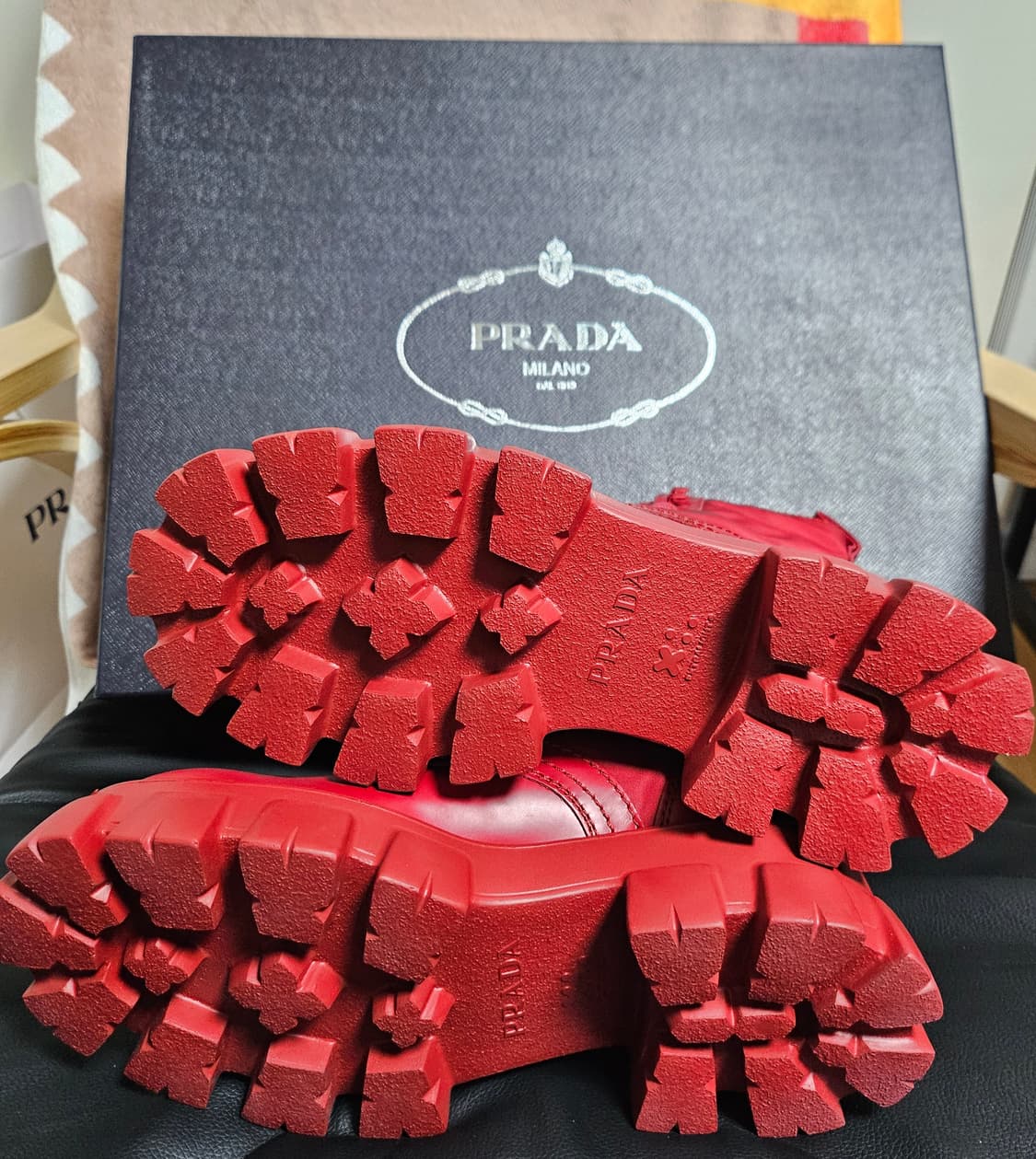 프라다 레더 부츠 하이  (6.5/255) 정품 상품이미지3