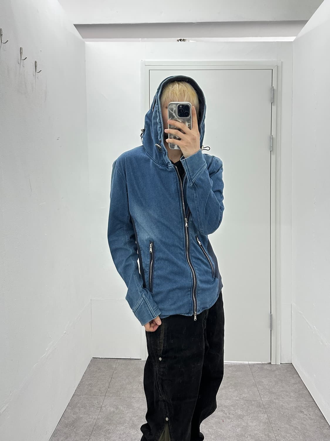 Custom Culture Asymmetric Zip Denim Hood 상품이미지3