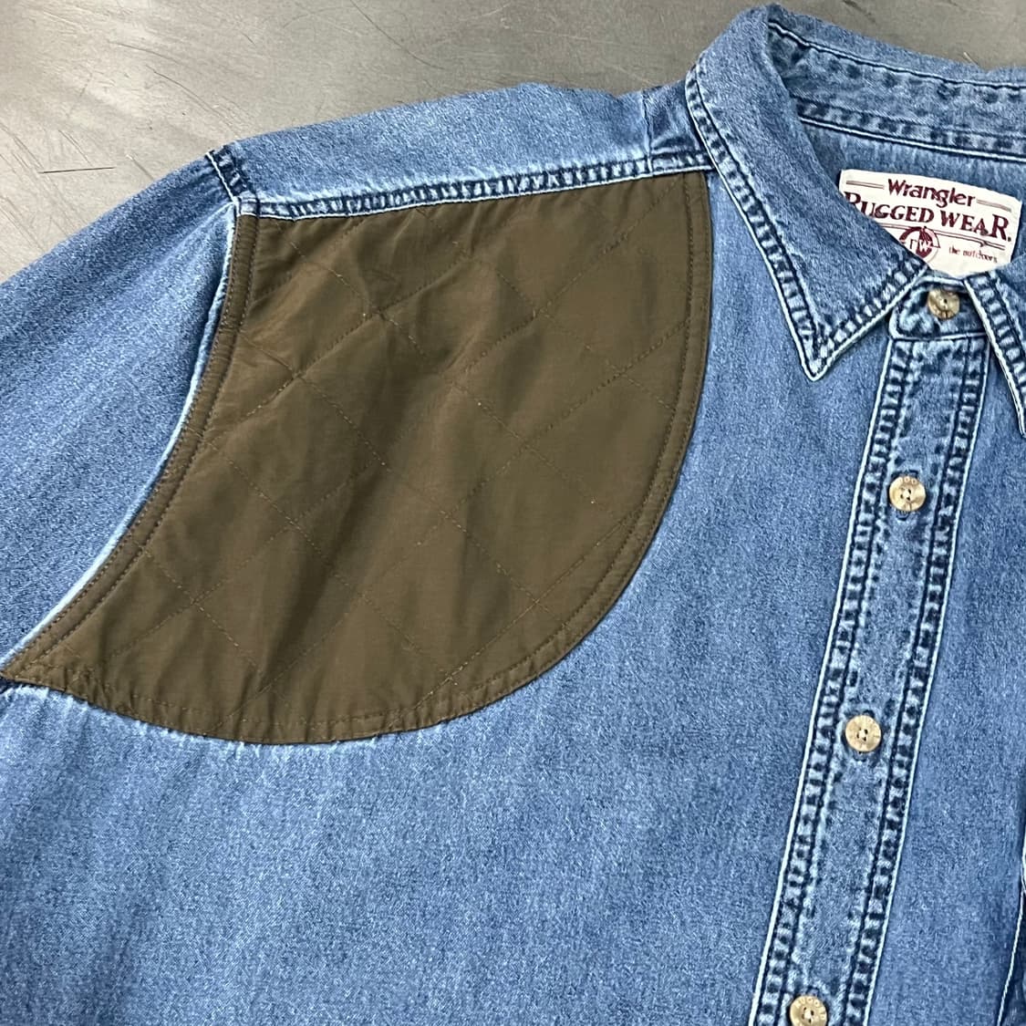  랭글러 배색 워크 데님셔츠 y16132 상품이미지4