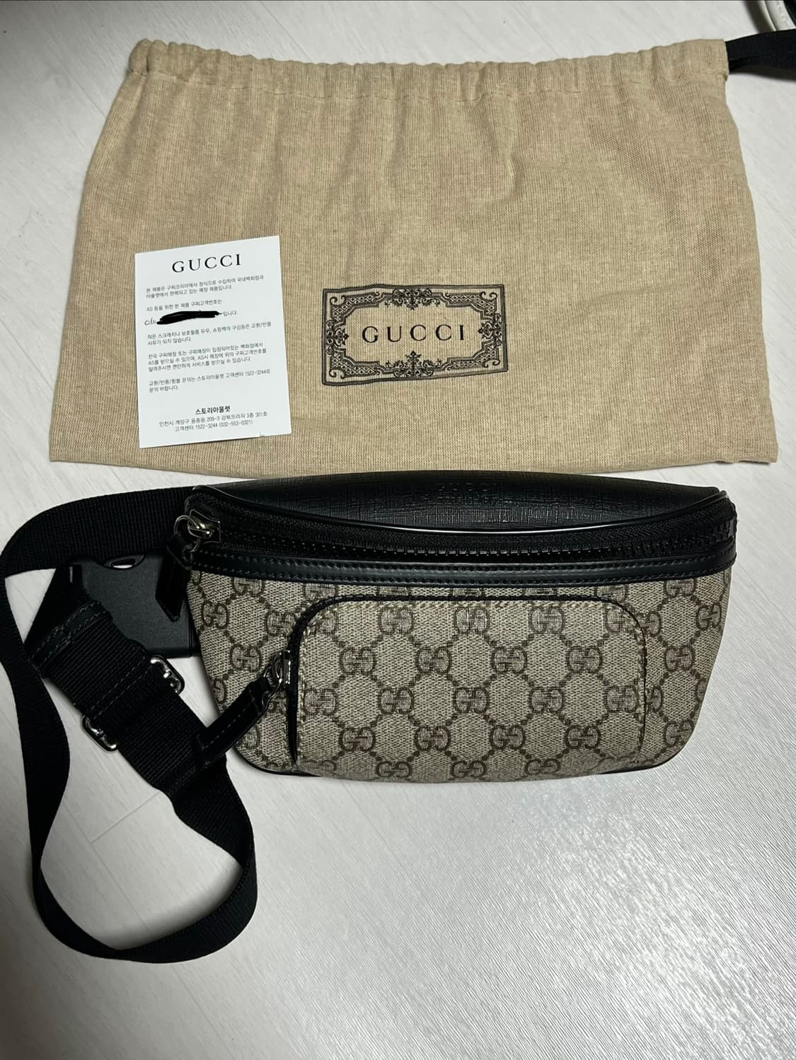 정품 새상품 구찌 GG슈프림 벨트백 힙색 상품이미지1