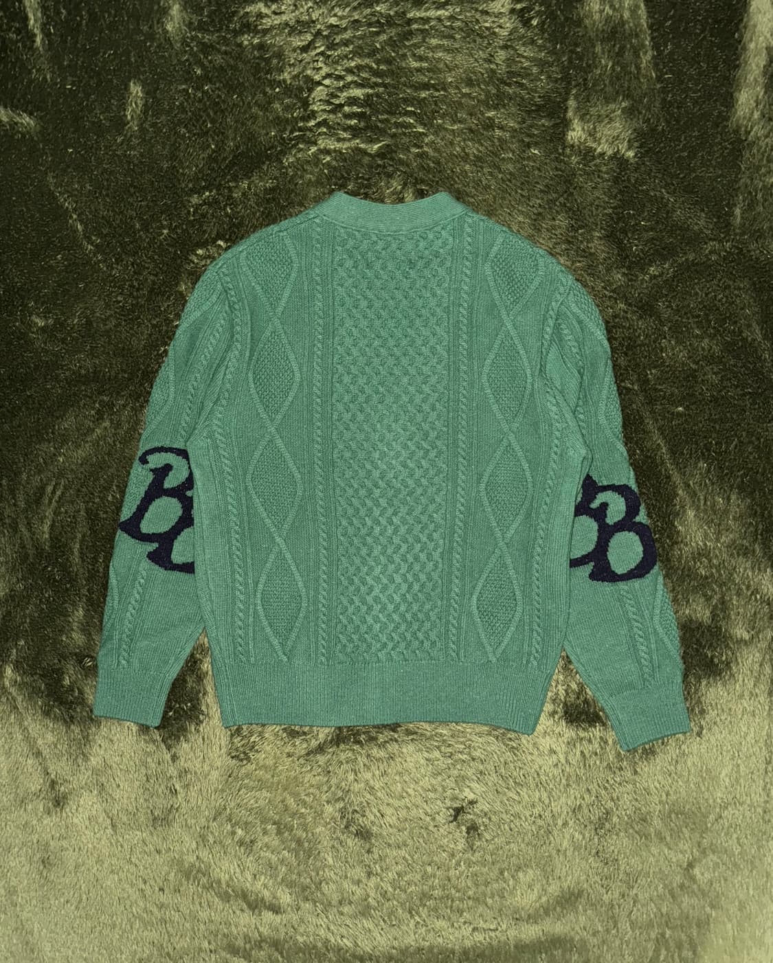 [M] 이스트로그 X 브룩스 브라더스 콜라보 케이블 가디건 그린 상품이미지7